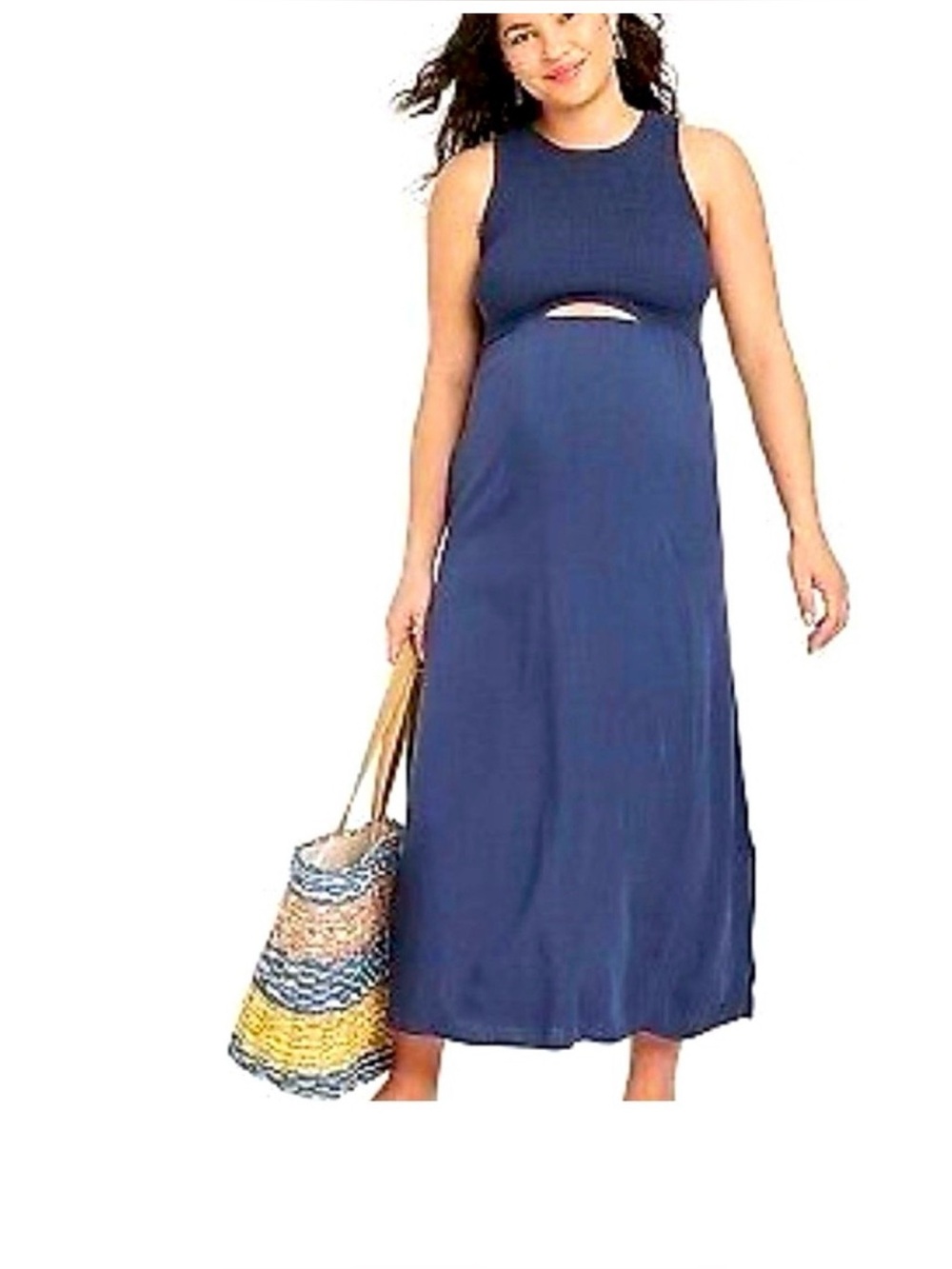 Ingrid & Isabel Navy Sleeveless Maxi Dress with Front Cutout